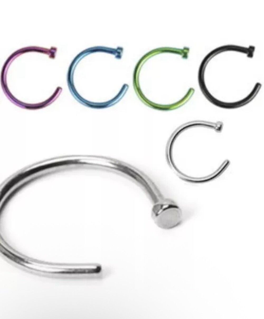 Neon Nose Hoop Set (4pcs) – 20G 316L Surgical Steel
